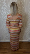Abito Lungo con Fantasia Zig-Zag Multicolor |