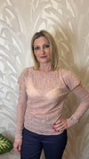 Maglia in pizzo con manicotti