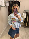 Camicia con retro ricamato
