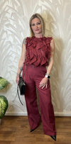 Pantalone in lino e viscosa