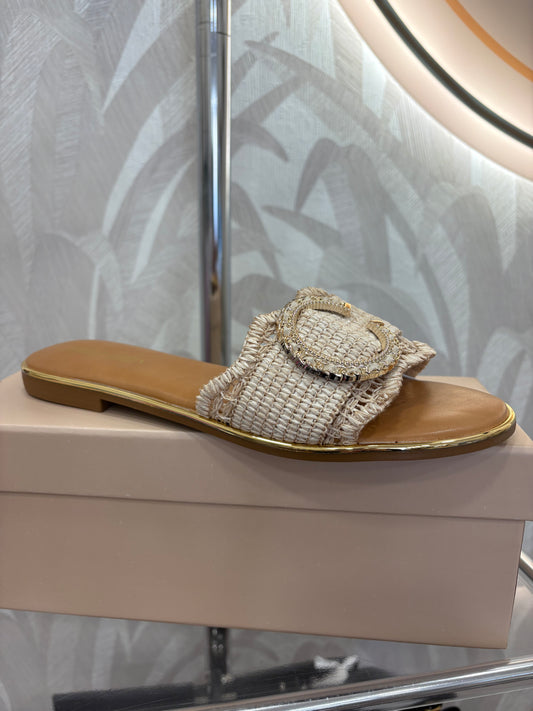 Ciabatta a fascia con gioiello
