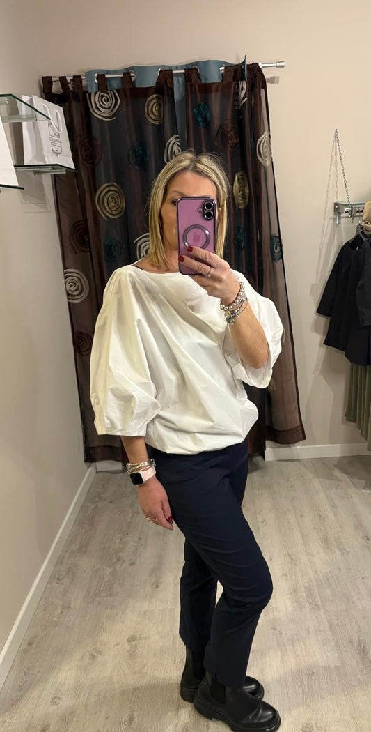 Blusa con maniche a palloncino