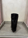 Stivale in pelle nero con borchie