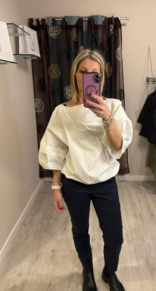 Blusa con maniche a palloncino