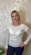 Maglia in pizzo con manicotti