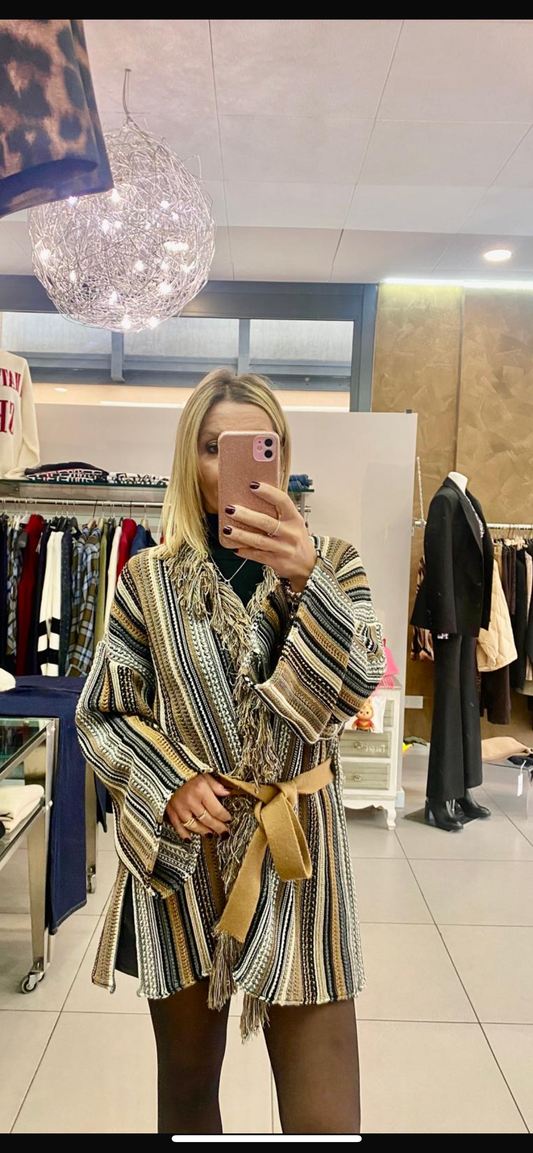 Scialle in maglia rigata