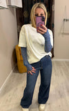 T-shirt con maniche in pizzo