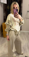 Maglia con stampa e maniche in tessuto camicia