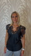 Maglia in pizzo mezza manica