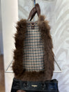 Borsa in tessuto e pelliccia