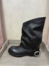 Stivale in pelle nero