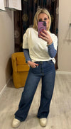 T-shirt con maniche in pizzo